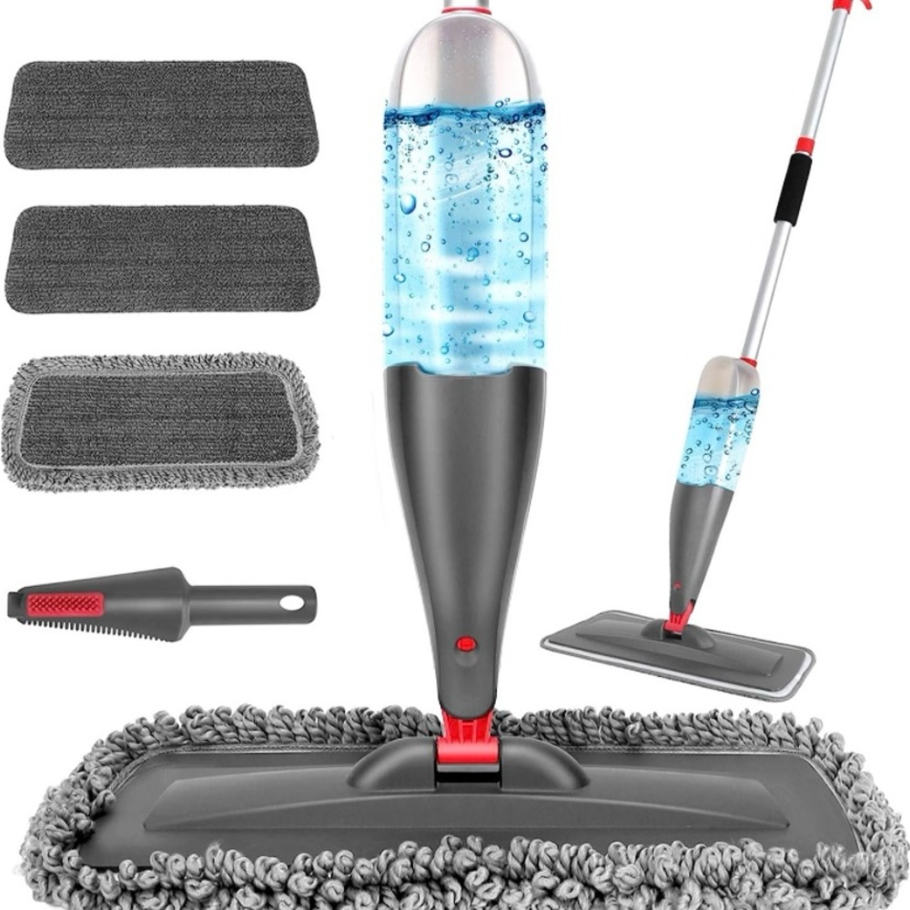 Spray Mop for Floor Cleaning with 3pcs Washable Pads - Wet Dry Microfiber Mop